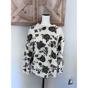 Altard State floral sweater balloon sleeve pullover womens S